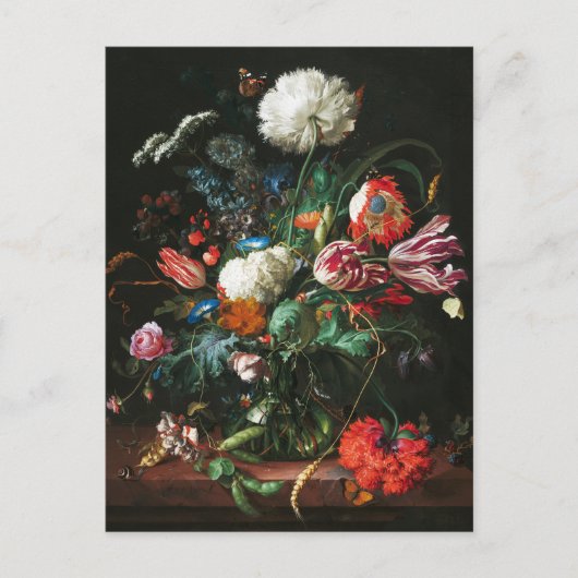 Jan Davidsz de Heem, Vaas van Bloemen, 1660 Briefkaart (Voorkant)