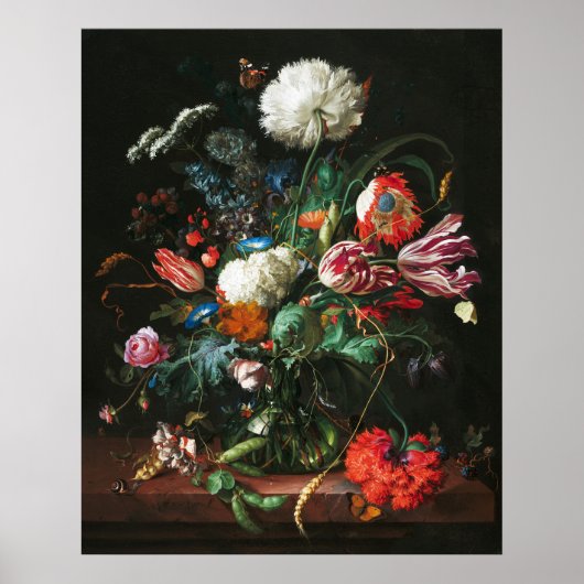 Jan Davidsz de Heem, Vaas van Bloemen, 1660 Poster (Voorkant)