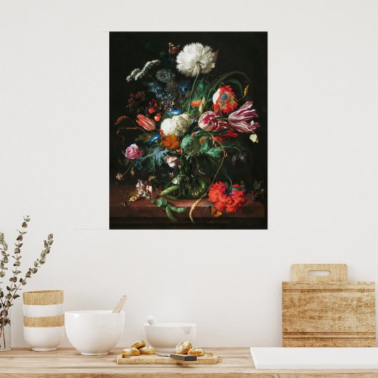 Jan Davidsz de Heem, Vaas van Bloemen, 1660 Poster (Keuken)
