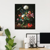 Jan Davidsz de Heem, Vaas van Bloemen, 1660 Poster (Thuiskantoor)