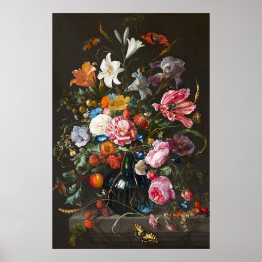 Jan Davidsz de Heem's Vaas met Bloemen 2 Poster (Voorkant)
