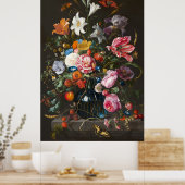 Jan Davidsz de Heem's Vaas met Bloemen 2 Poster (Keuken)