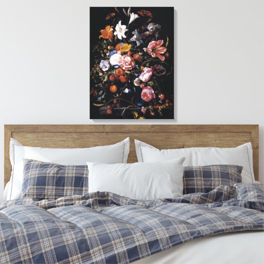 Jan Davidsz de Heems vaas met levendige bloemen Canvas Afdruk (Insitu (Slaapkamer))