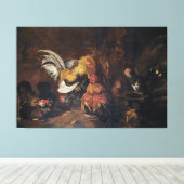 Jan Fyt Cockfight Canvas Afdruk (Insitu (Houten vloer))