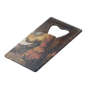 Jan Fyt Cockfight Creditkaart Flessenopener (Voorkant Gekanteld)