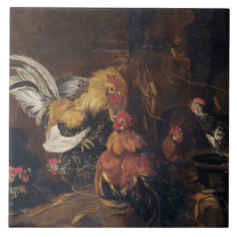 Jan Fyt Cockfight Tegeltje