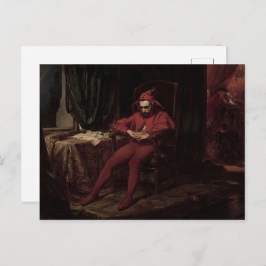 Jan Matejko - Stanczyk tijdens een bal, Harlequin Briefkaart (Voorkant / Achterkant)