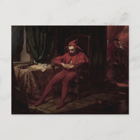 Jan Matejko - Stanczyk tijdens een bal, Harlequin Briefkaart (Voorkant)