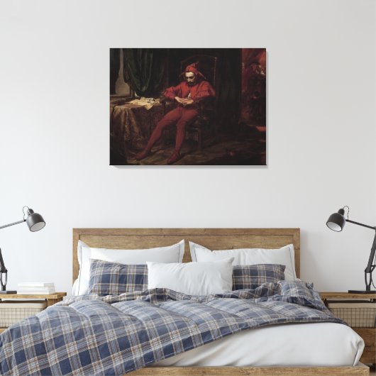 Jan Matejko - Stanczyk tijdens een bal, Harlequin Canvas Afdruk (Insitu (Slaapkamer))