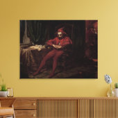 Jan Matejko - Stanczyk tijdens een bal, Harlequin Canvas Afdruk (Insitu (Woonkamer))
