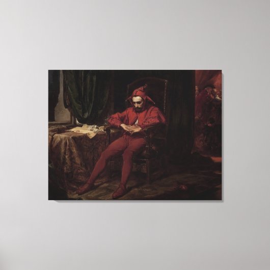 Jan Matejko - Stanczyk tijdens een bal, Harlequin Canvas Afdruk (Voorkant)