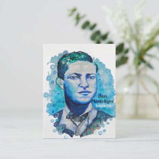 Jan Matzeliger - Briefkaart voor zwarte-inventaris (Staand voorkant)