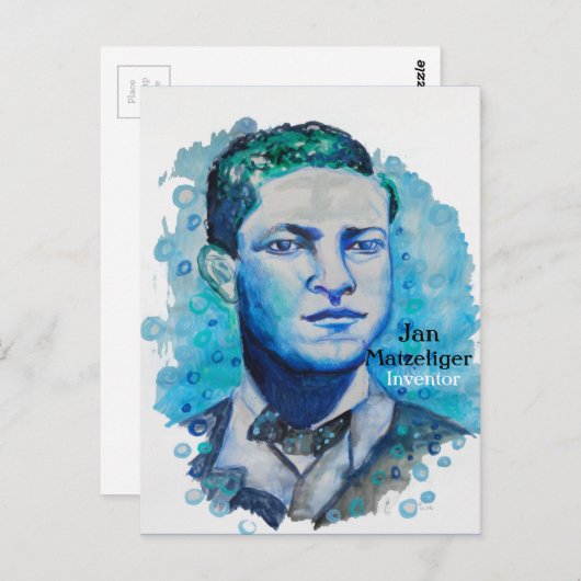 Jan Matzeliger - Briefkaart voor zwarte-inventaris (Voorkant / Achterkant)