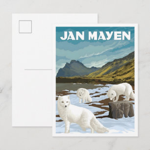Jan Mayen Noorwegen Vintage Reizen Briefkaart