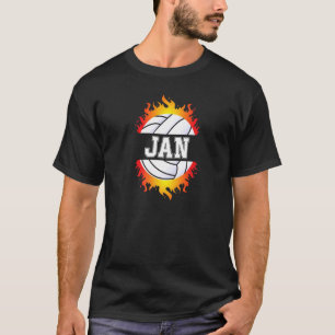 Jan Name Volleyball Player Girls Ball and Net Spor T-shirt