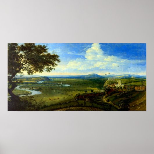 Jan Siberechts Uitzicht Nottingham uit het oosten Poster (Voorkant)