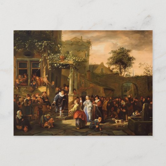 Jan Steen - Een dorpsbruiloft Briefkaart (Voorkant)