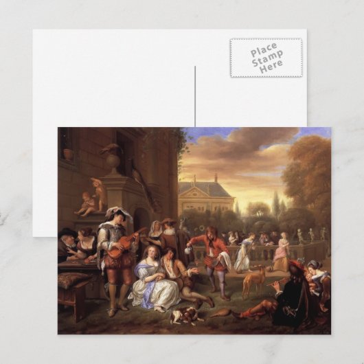 Jan Steen- Garden Party Briefkaart (Voorkant / Achterkant)