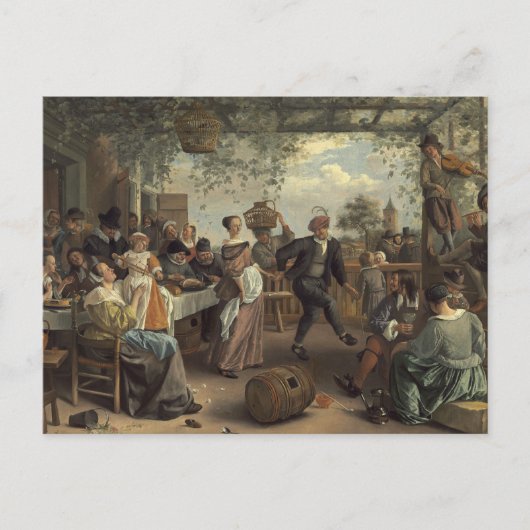 Jan Steen, het dansende echtpaar Briefkaart (Voorkant)