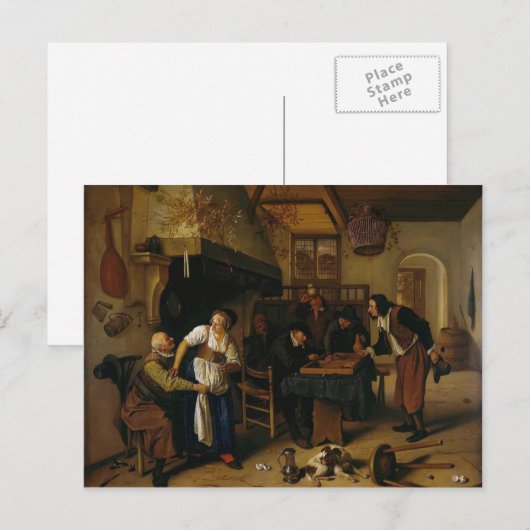 Jan Steen- op de Tavern Briefkaart (Voorkant / Achterkant)