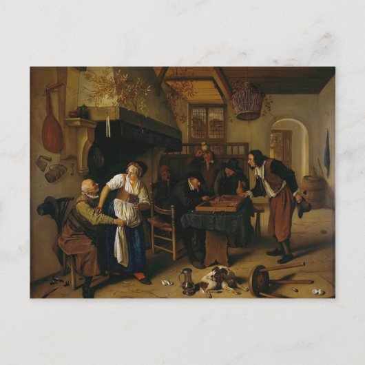 Jan Steen- op de Tavern Briefkaart (Voorkant)