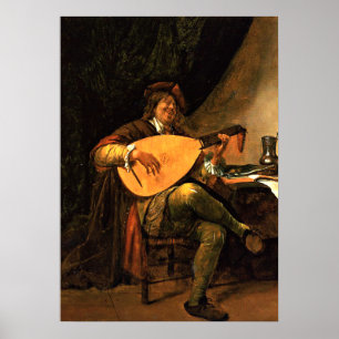 Jan Steen: Zelfportret als Lutenist Poster
