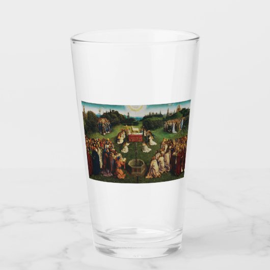 Jan van Eyck Aanbidding van het Lam Gods Kunst Glas (Voorkant)