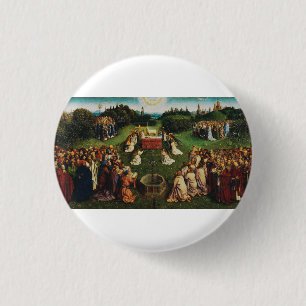 Jan van Eyck Aanbidding van het Lam Gods Kunst Ronde Button 3,2 Cm