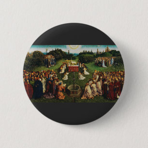 Jan van Eyck Aanbidding van het Lam Gods Kunst Ronde Button 5,7 Cm