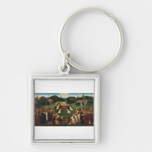 Jan van Eyck Aanbidding van het Lam Gods Kunst Sleutelhanger (Voorkant)