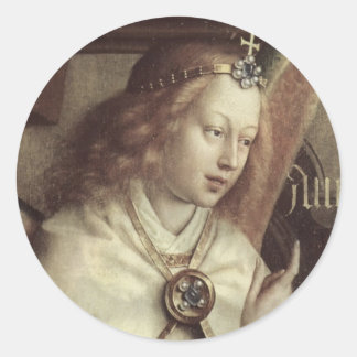 Jan van Eyck Angel, Genter Altar Fine Ronde Sticker