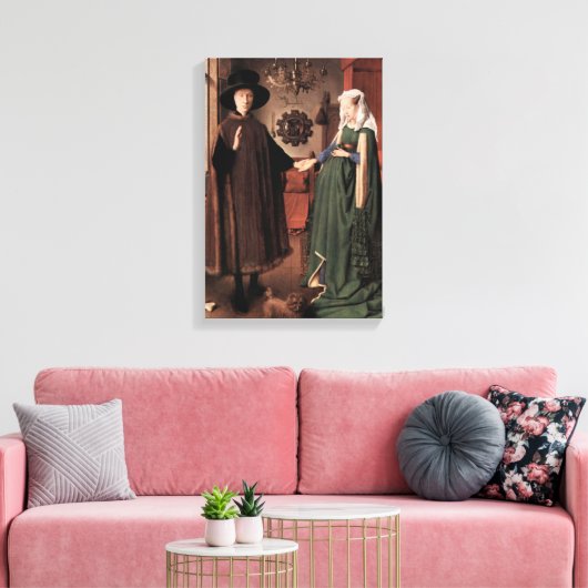 Jan van Eyck - Arnolfini Bruiloft Canvas Afdruk (Insitu (Woonkamer))