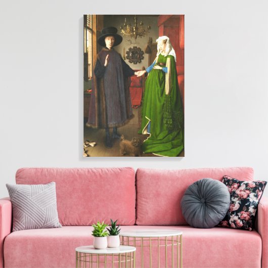 Jan van Eyck Arnolfini Portrait Canvas Afdruk (Insitu (Woonkamer))