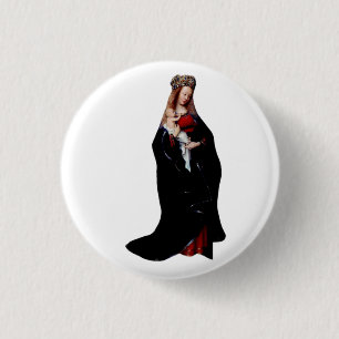 Jan van Eyck - De Madonna in de Kerk Kunst Ronde Button 3,2 Cm