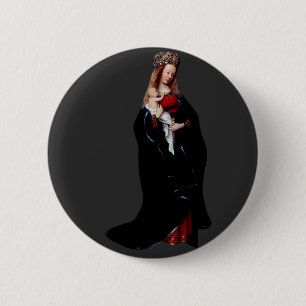 Jan van Eyck - De Madonna in de Kerk Kunst Ronde Button 5,7 Cm