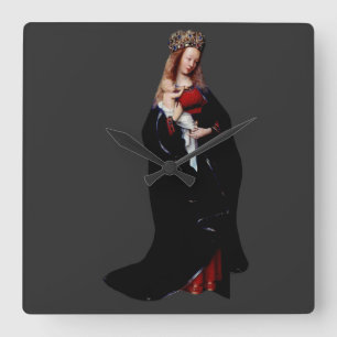 Jan van Eyck - De Madonna in de Kerk Kunst Vierkante Klok