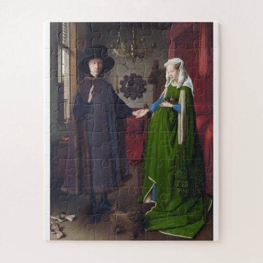Jan Van Eyck - Giovanni Arnolfini en zijn bride Legpuzzel (Verticaal)