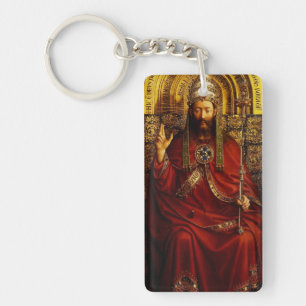 Jan van Eyck God de Vader op Troon Kunstschilderij Sleutelhanger