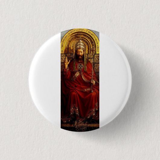 Jan van Eyck God de Vader op Troon Kunstwerk Ronde Button 3,2 Cm (Voorkant)