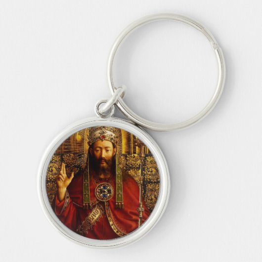 Jan van Eyck God de Vader op Troon Kunstwerk Sleutelhanger (Voorkant)