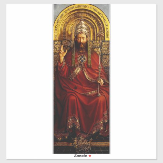 Jan van Eyck God de Vader op Troon Kunstwerk Sticker (Vel)