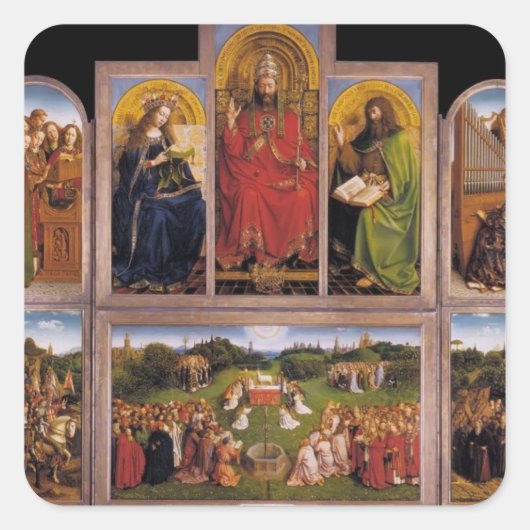 Jan van Eyck - Het Gentse altaarstuk Vierkante Sticker (Voorkant)