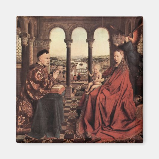 Jan Van Eyck - Madonna en bondskanselier Nicholas  Magneet (Voorkant)