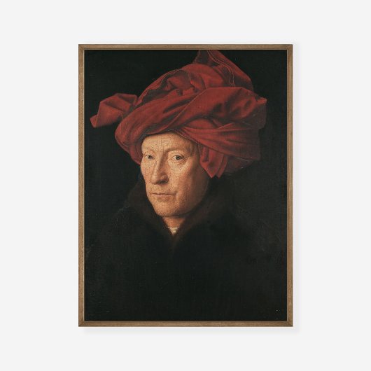 Jan van Eyck Portret van een Man in een rode tulba Poster