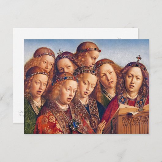 Jan van Eyck Singing angels Gent altarpart Briefkaart (Voorkant / Achterkant)