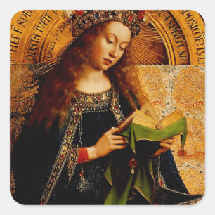 Jan van Eyck - Verzameling Maagd Maria Kunstcollec Vierkante Sticker