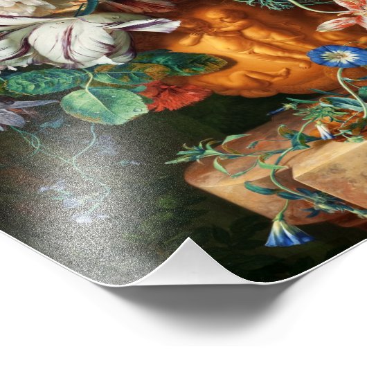 Jan Van Huysum - bloemen in een URN Foto Afdruk (Hoek)