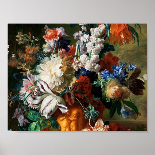 Jan Van Huysum - bloemen in een URN Poster (Voorkant)