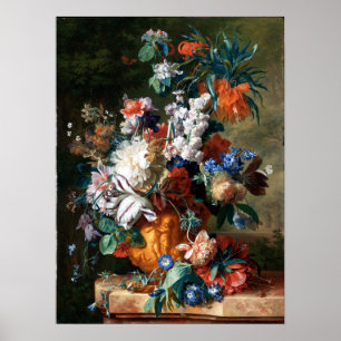 Jan van Huysum Bouquet in een Urn Poster