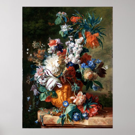 Jan van Huysum Bouquet in een Urn Poster (Voorkant)